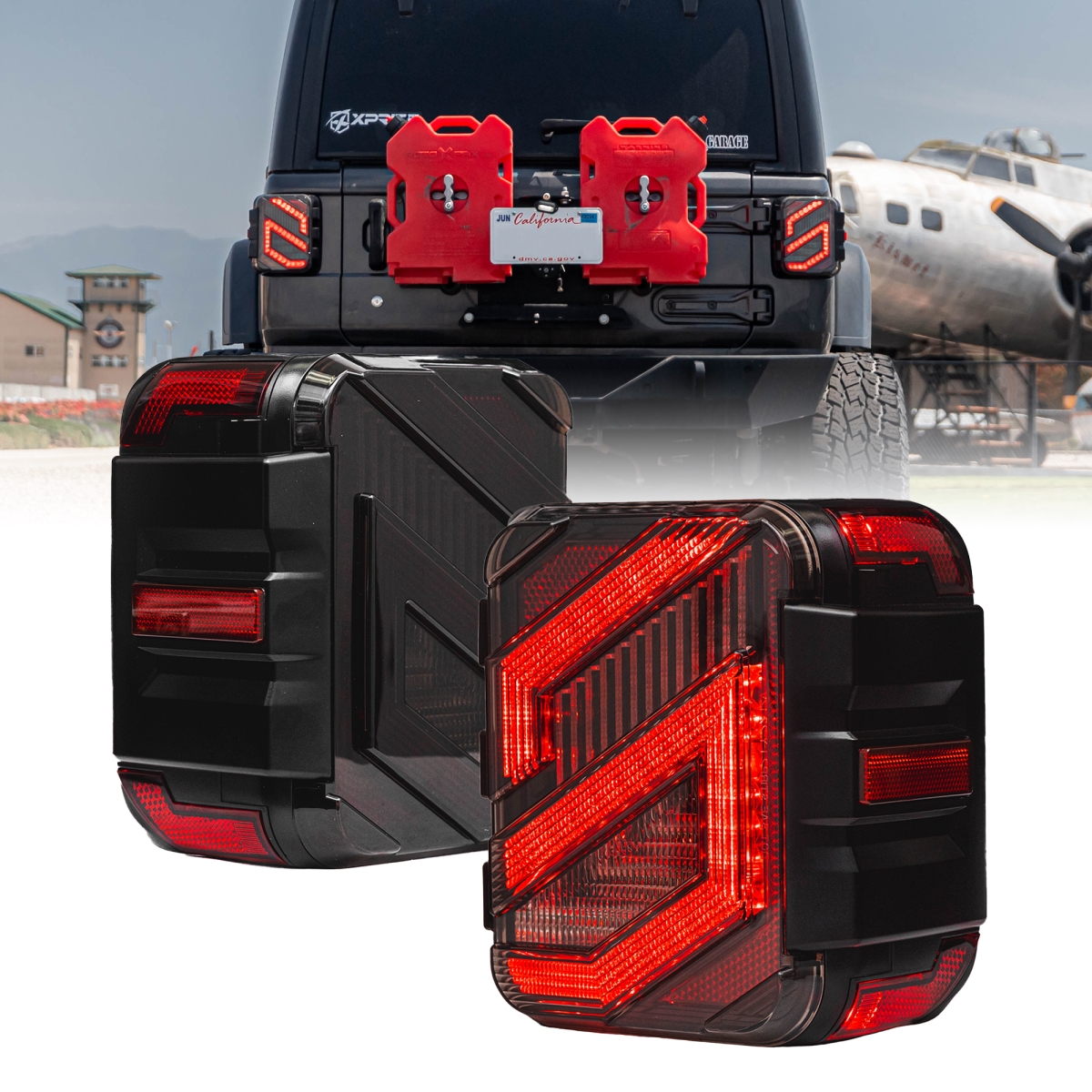 JL-TL-JL-G12-SMK Jeep Wrangler JL Tail Lights, Savage Series