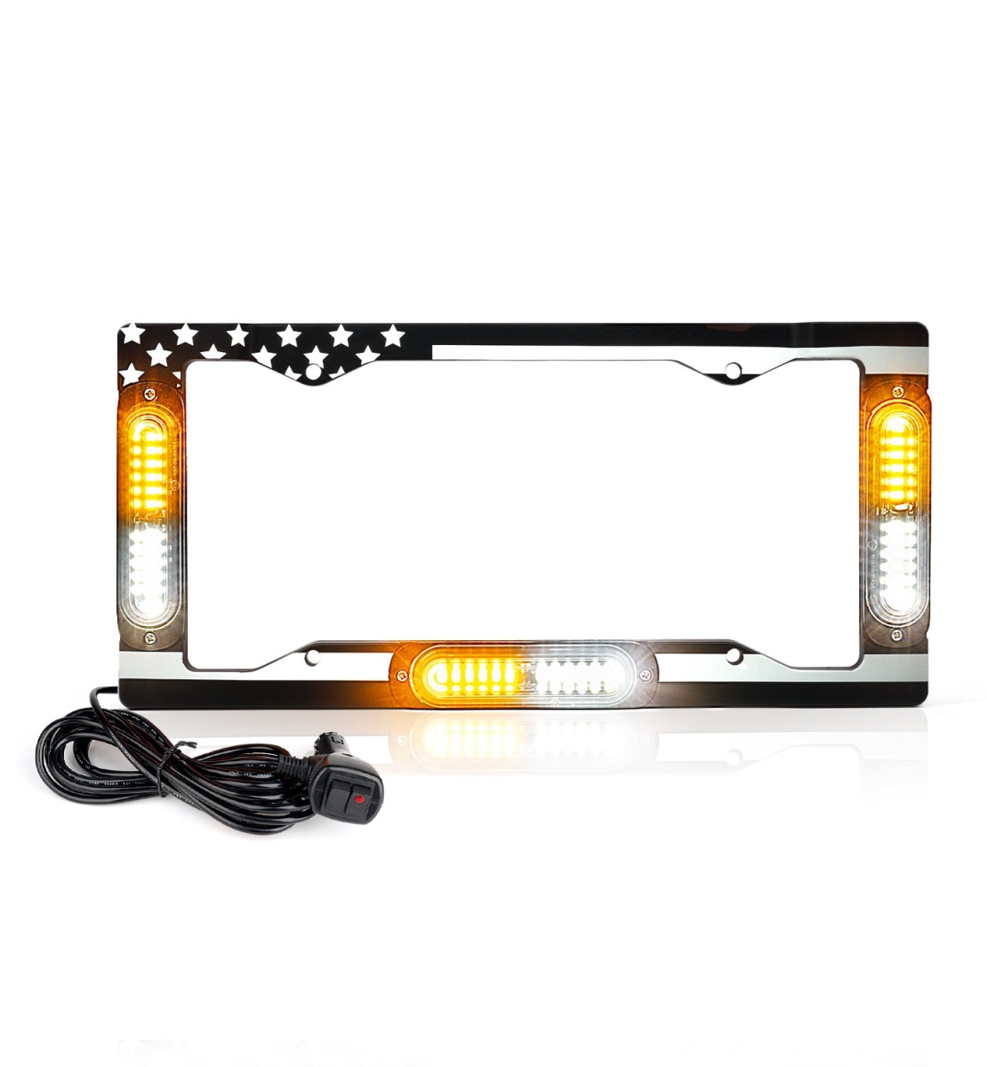 White & Amber License Plate Strobe Lights