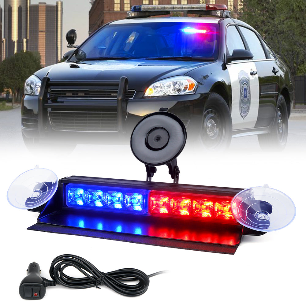 WSL-G2-8IN-W White Windshield Strobe Light with Suction Cups