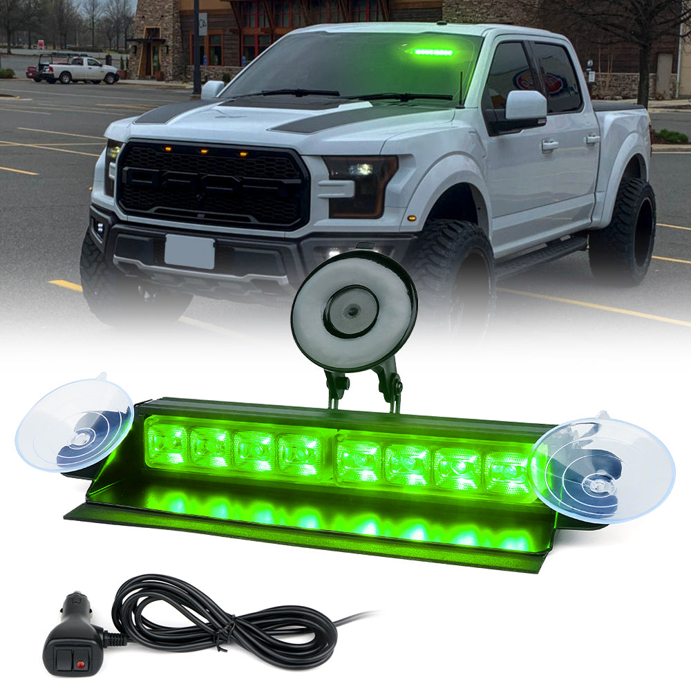 White & Amber Windshield Strobe Light with Suction Cups