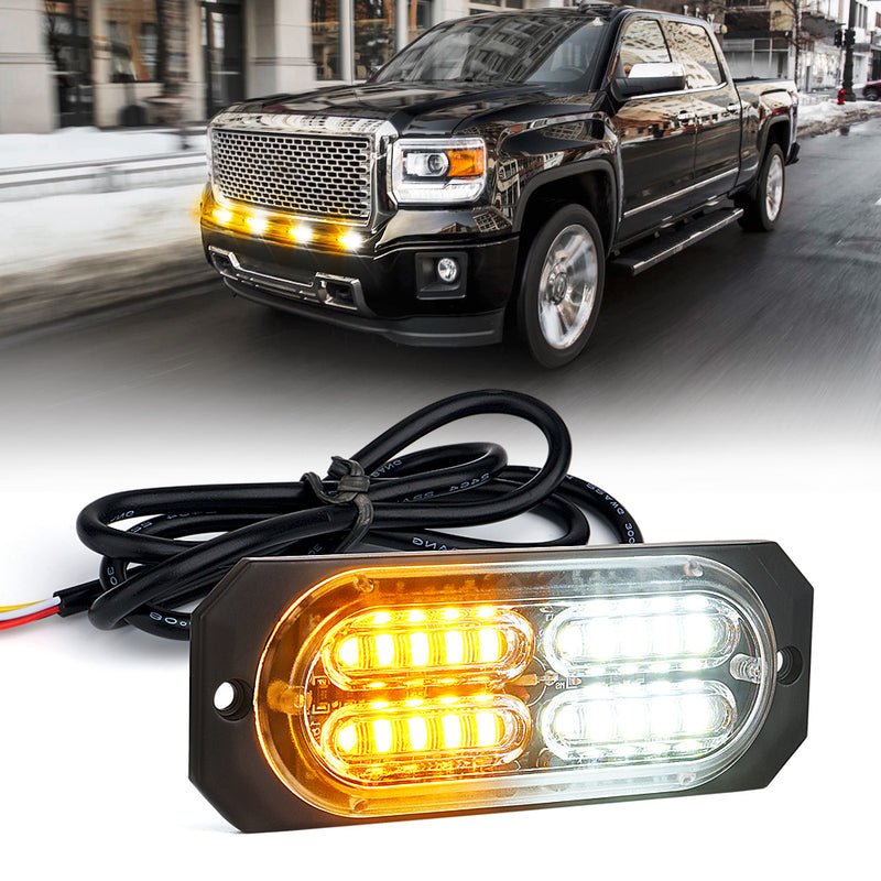 52025-G3-WY Surface Mount Grille Emergency Strobe Lights, White & Amber