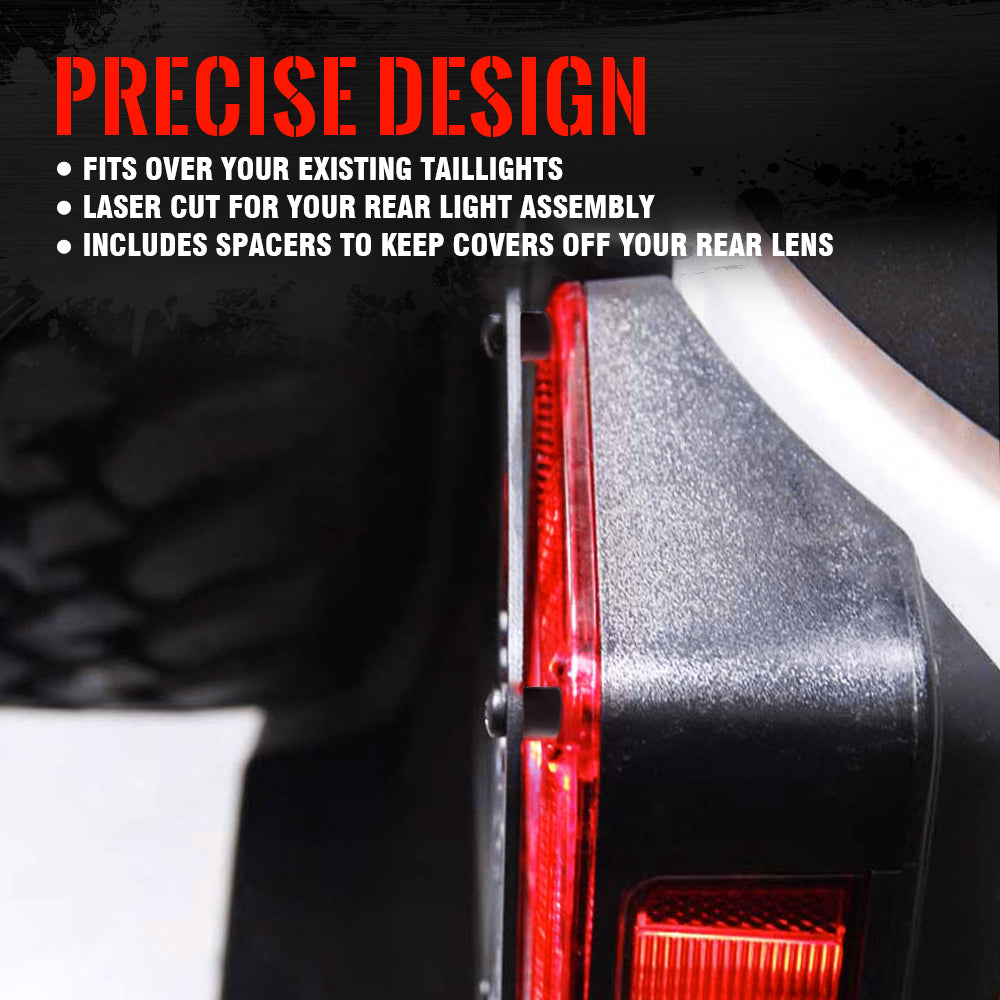 ZS-0004-G1-STAR Tail Light Cover for 2007-2018 Jeep Wrangler JK