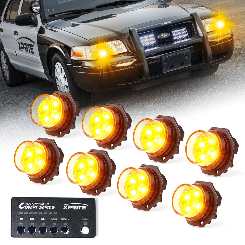 52013-4-W White LED Hideaway Strobe Lights, Covert Series