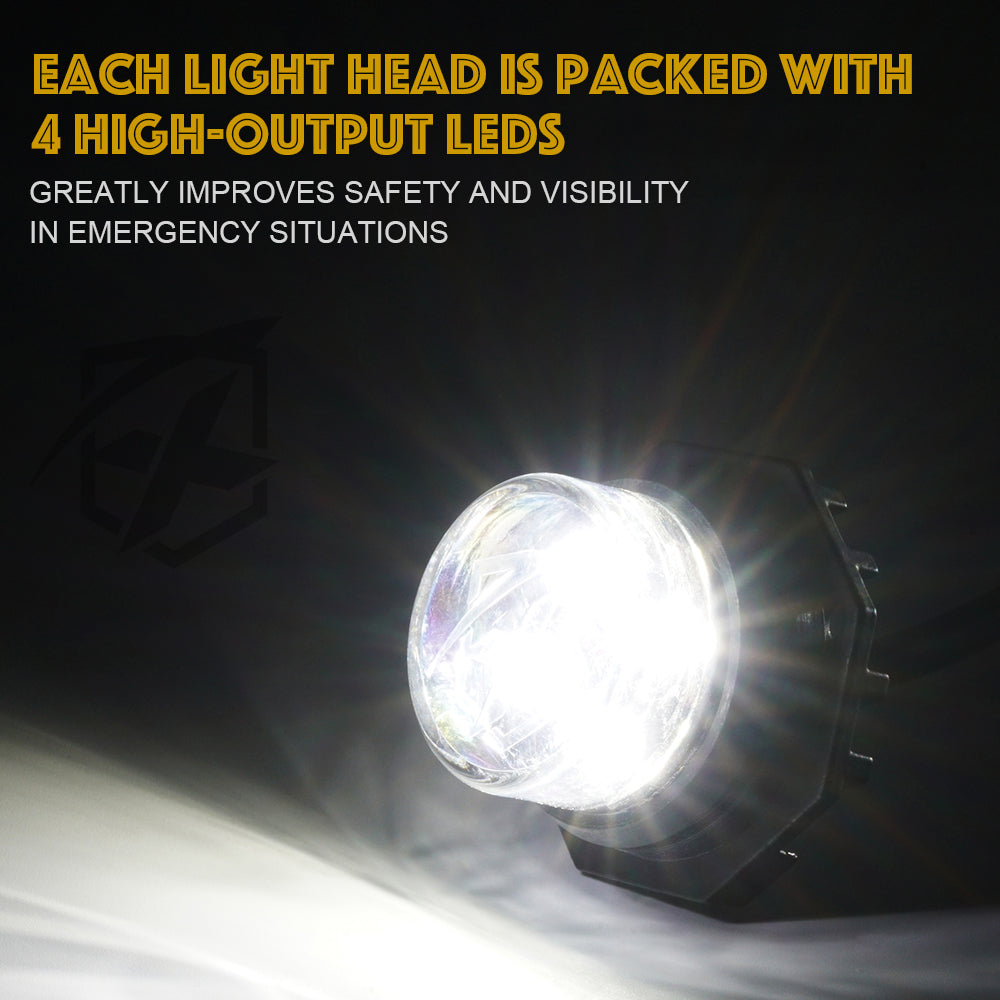 52013-8-W White LED Hideaway Strobe Lights, Covert Series