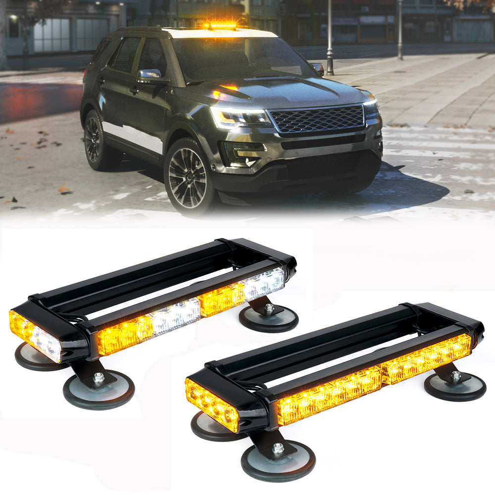 14.5 in. Amber Mini Strobe Light Bar with Magnetic Mount, Pursuit Series