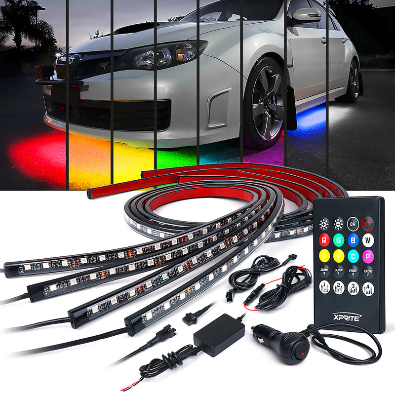 LED RGB Under Glow Light Kit with Remote Control, Throwback Series