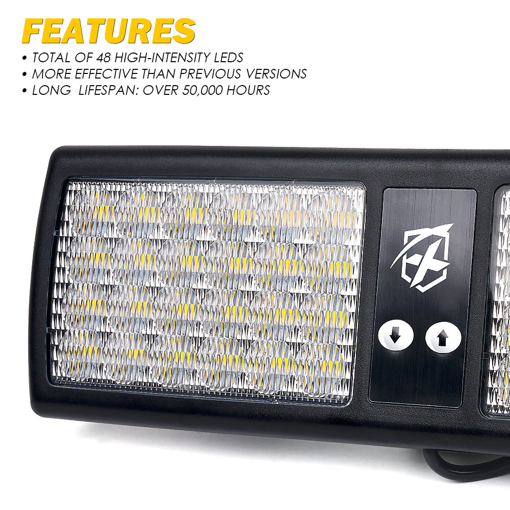 52019-R Windshield Visor 48 LED Strobe Lights - Decoy Series