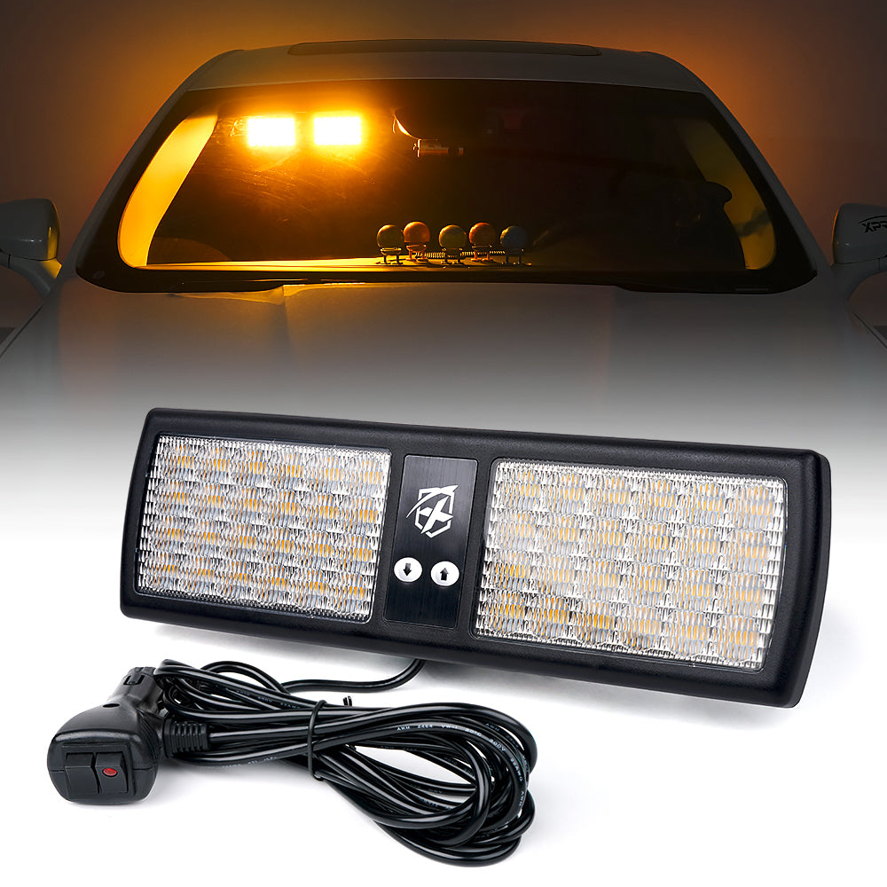 52019-WB White & Blue Windshield Visor 48 LED Strobe Lights, Decoy Series