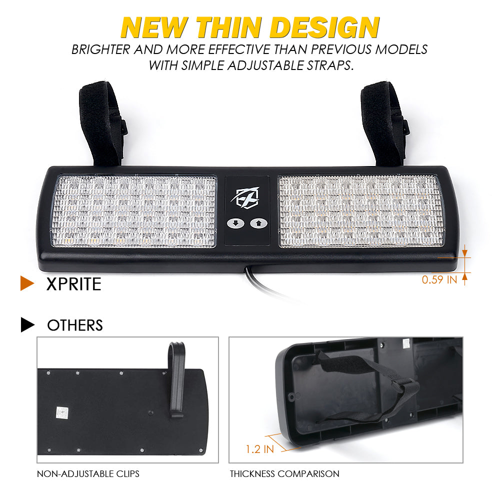 52019-B Blue Windshield Visor 48 LED Strobe Lights, Decoy Series