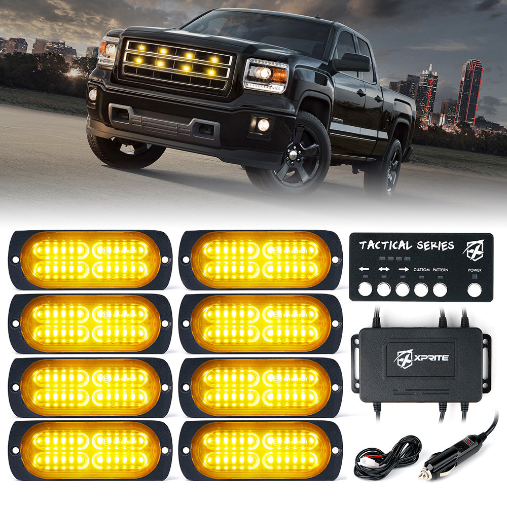 52028-8-Y Grille & Surface Mount Light - Tactical 24 Series - Set of 8