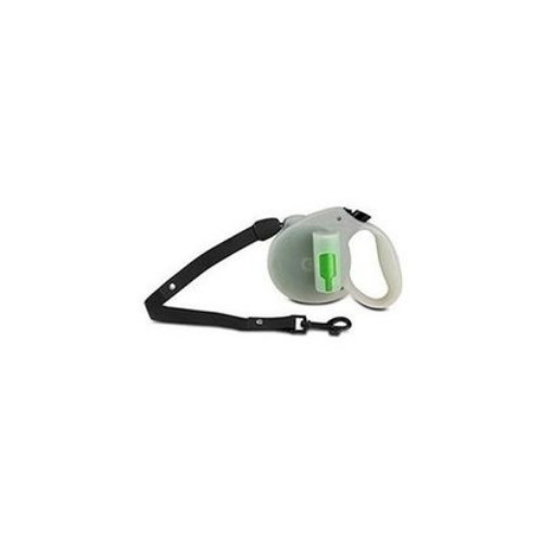 Picture of EC Solutions GL-1967 Paw Bio Retractable Leash with Green Pick-up Bags&#44; Glow in the dark