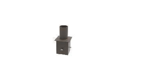 Square Lighting Pole Mount - Steel - 4 in. - Adjustable Bracket