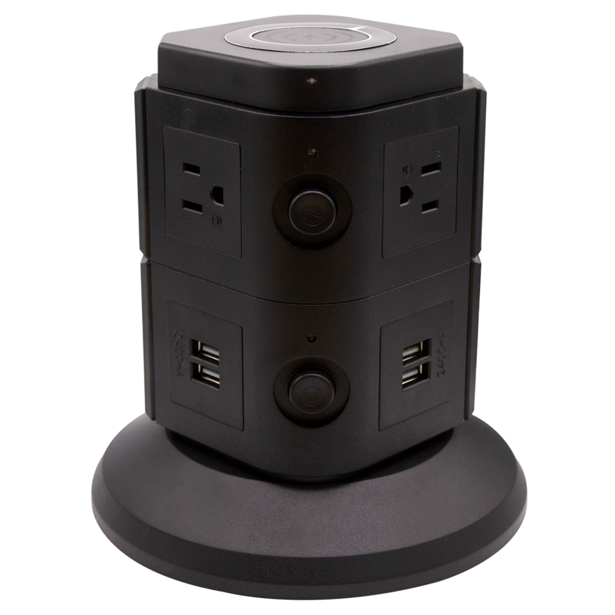 Picture of Zummy ZTUSB015 ZTECH Power Strip Tower with Wireless Charger - 6 Outlets&#44; 4 USB Ports&#44; 6ft Cable