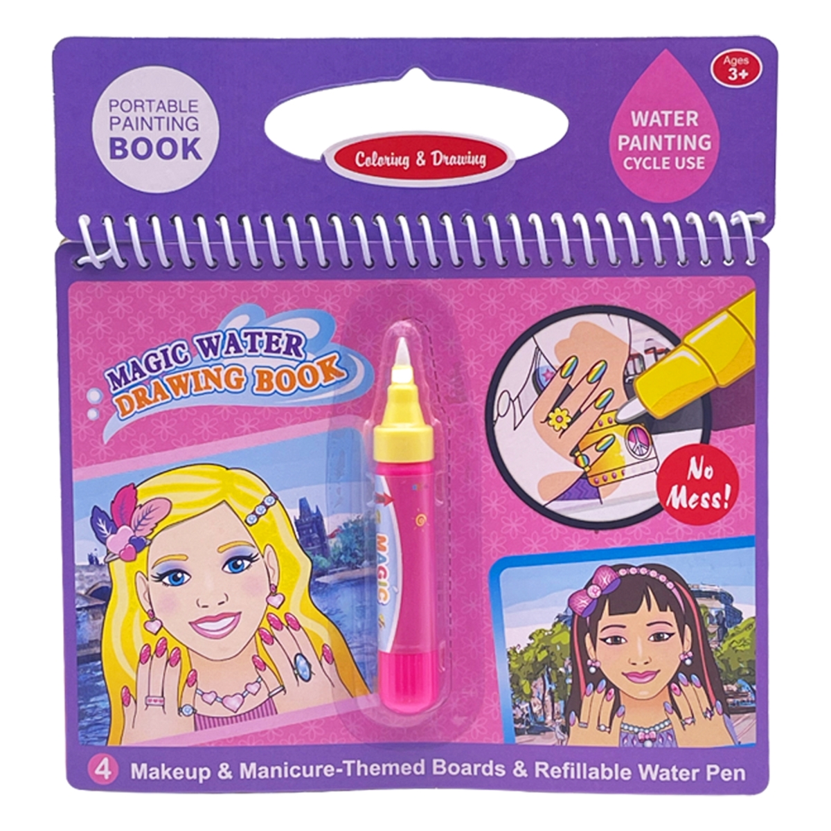 Picture of Zunammy FS1056-M8 Makeup & Manicure Themed Water Drawing Book with Refillable Water Pen