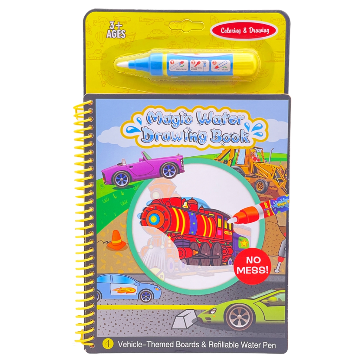 Picture of Zunammy FS1056-M9 Train Themed Water Drawing Book with Refillable Water Pen