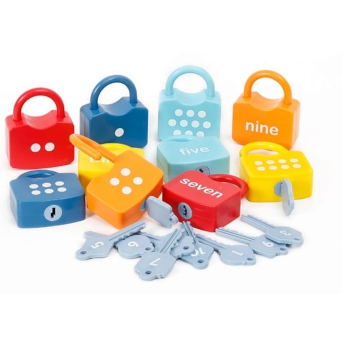 Picture of Zummy FS1133-M1 Numbers Keys and Locks Learning Toy with 10 Locks and 10 Keys