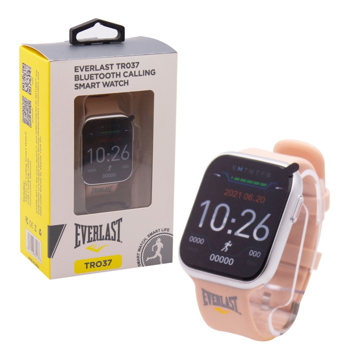 Picture of Everlast EVWTR037PK Everlast TR037 Smart Watch Activity Tracker with Phone Call Dialing & Speaker