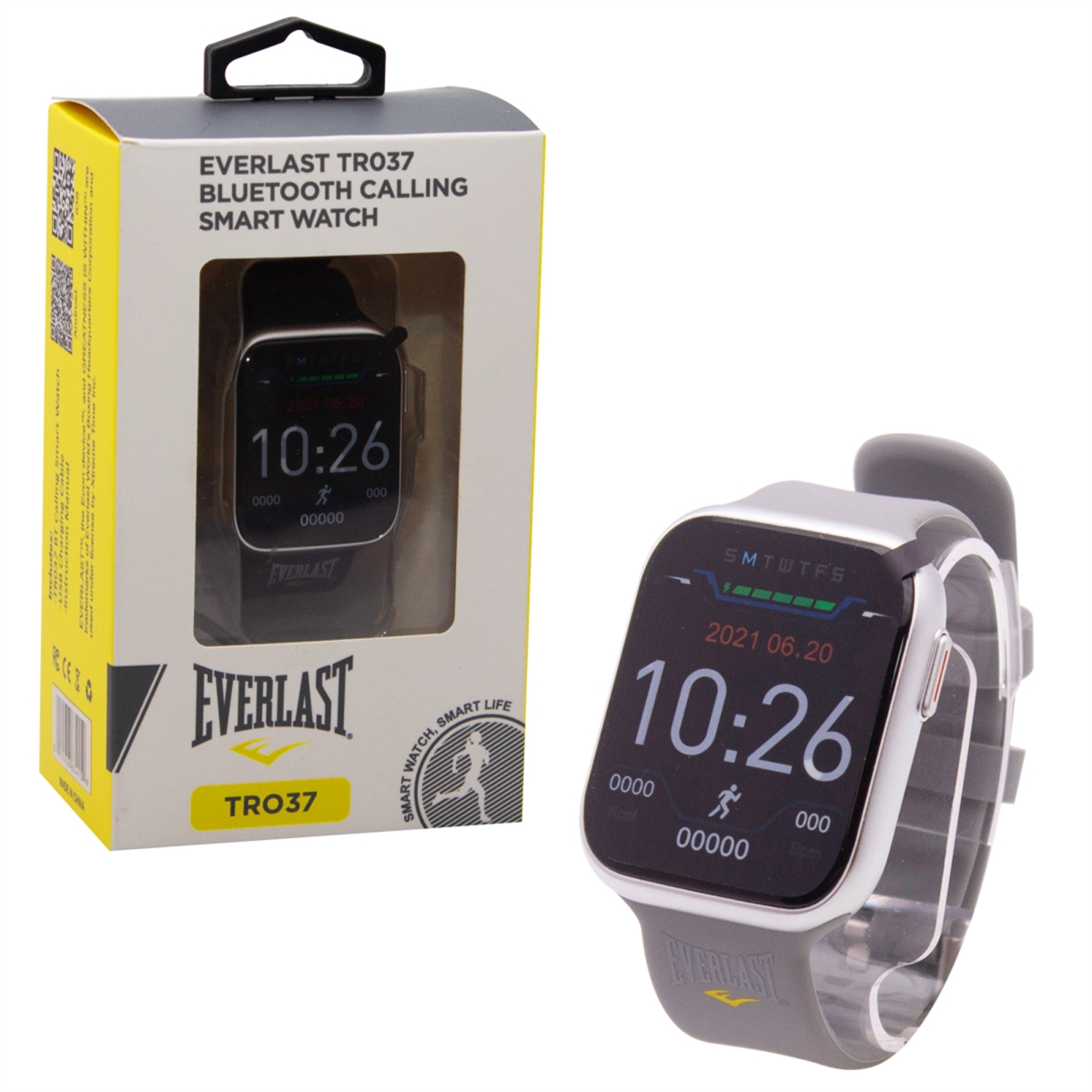 Picture of Everlast EVWTR037GY Everlast TR037 Smart Watch Activity Tracker with Phone Call Dialing & Speaker