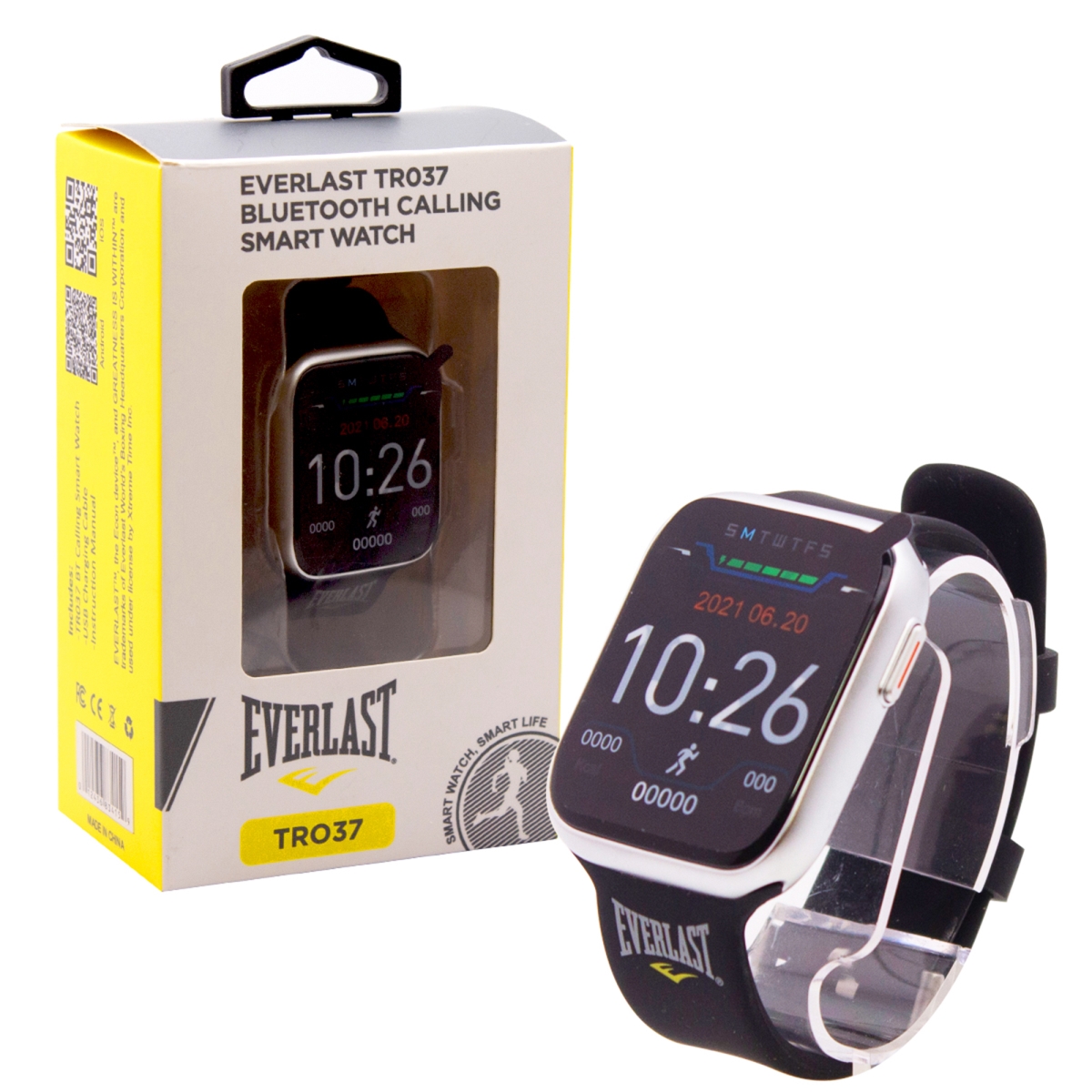 Picture of Everlast EVWTR037BK Everlast TR037 Smart Watch Activity Tracker with Phone Call Dialing & Speaker