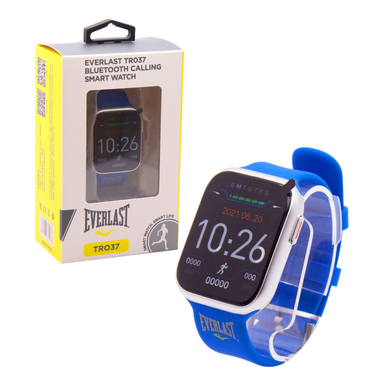 Picture of Everlast EVWTR037BL Everlast TR037 Smart Watch Activity Tracker with Phone Call Dialing & Speaker
