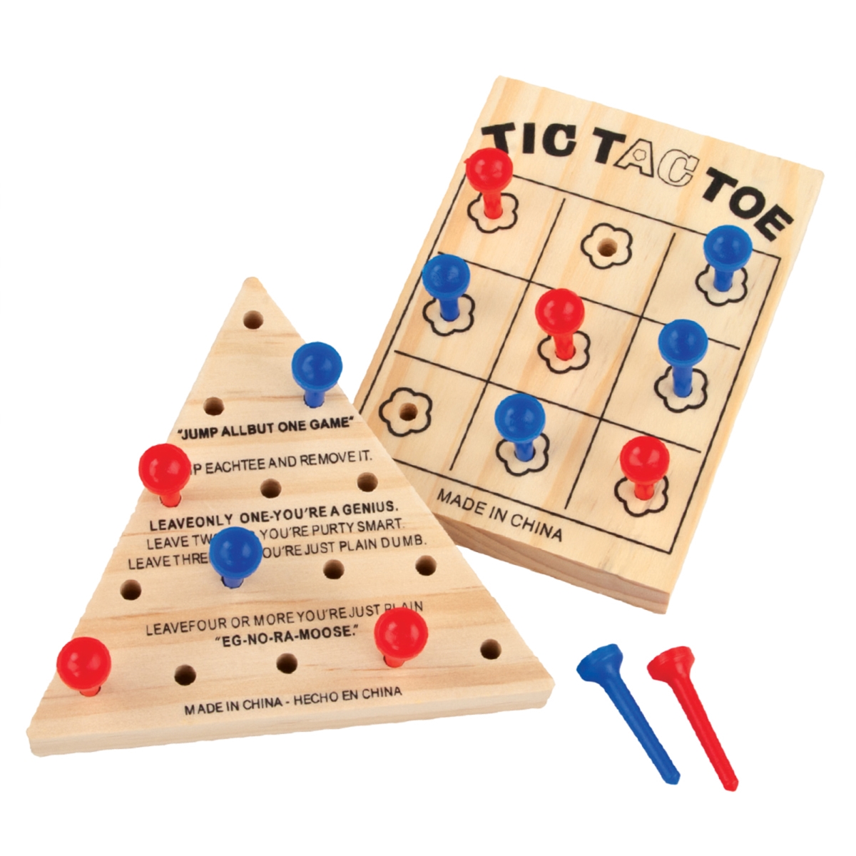 Picture of Zummy FS1169 Tic Tac Toe & Solitaire Mini Wooden Games