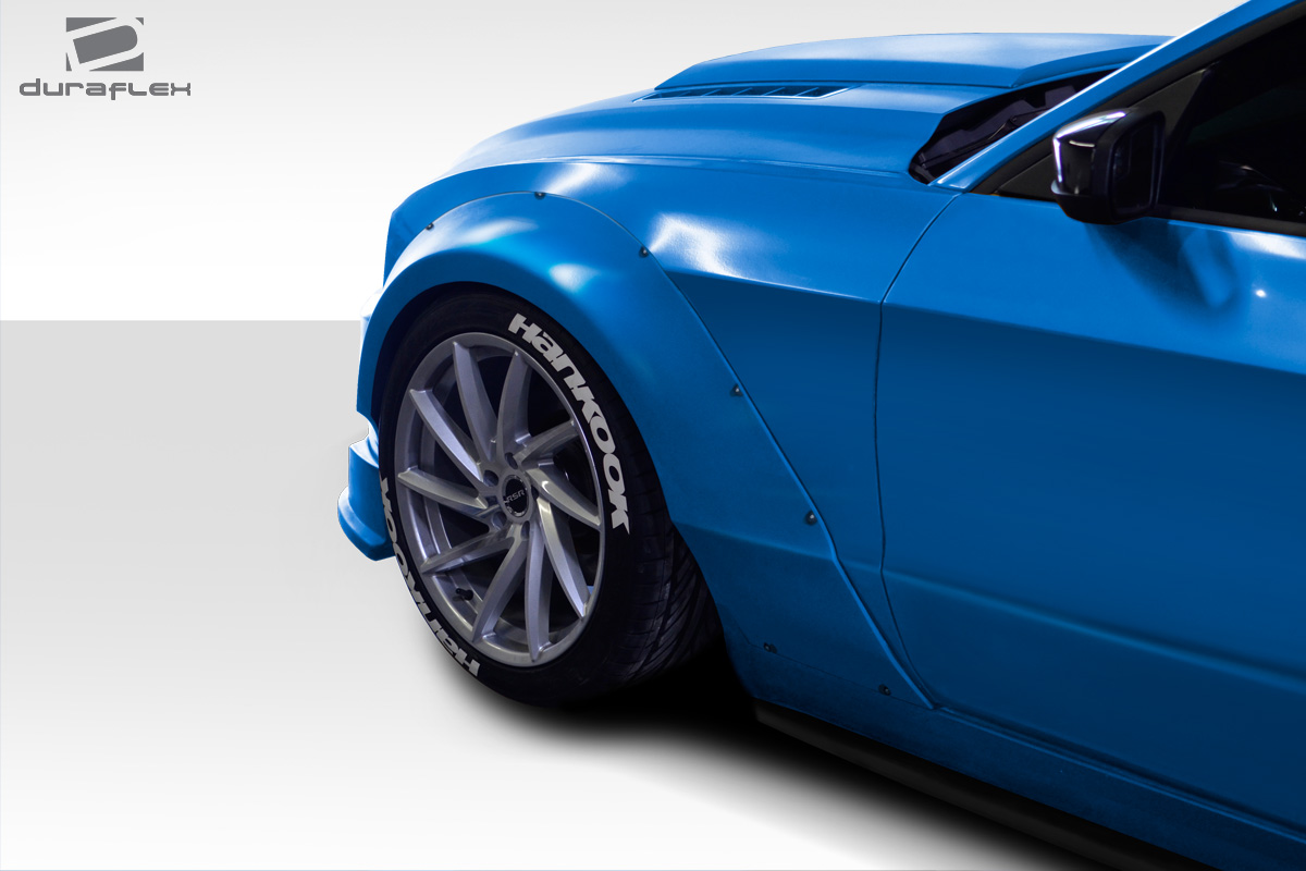 75 mm 2010-2014 Ford Mustang Circuit Front Fender Flares, Signature Black - 2 Piece