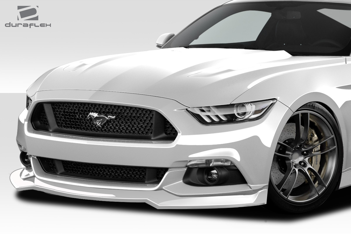 2015-2017 Ford Mustang Racer Front Lip Spoiler - Signature Black - 1 Piece