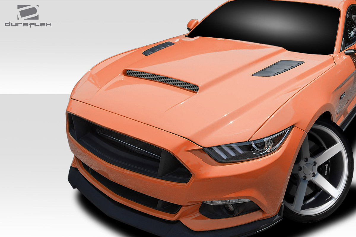 2015-2017 Ford Mustang CVX V2 Hood - Signature Black - 1 Piece