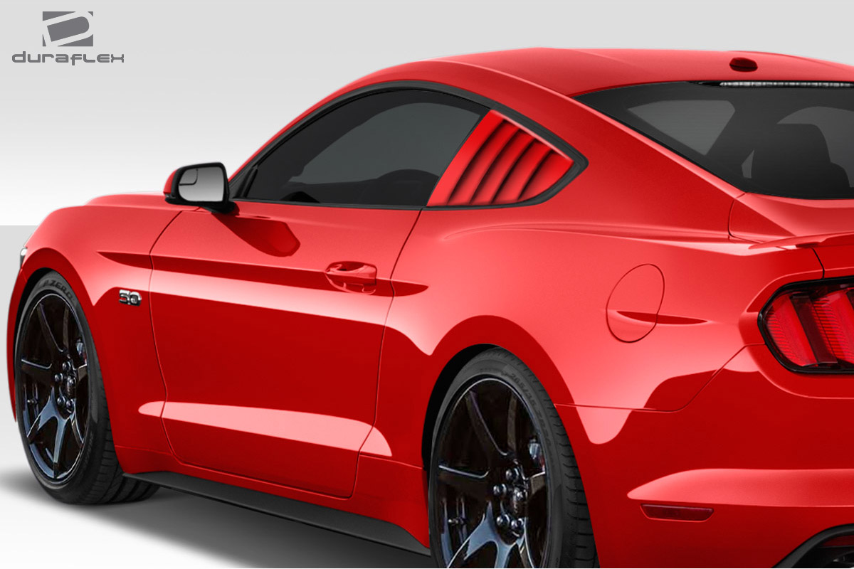 2015-2017 Ford Mustang CVX Rear Window Scoops Louvers - Signature Black - 2 Piece