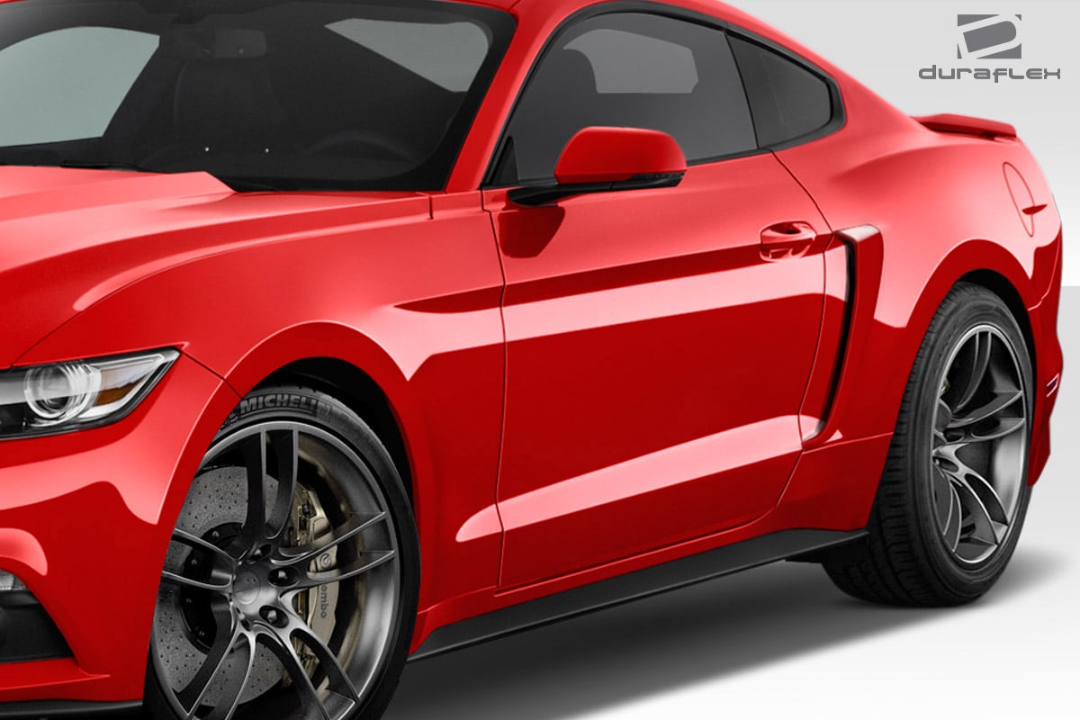 113501 2015-2017 Ford Mustang CVX Side Scoops, Signature Black - 2 Piece