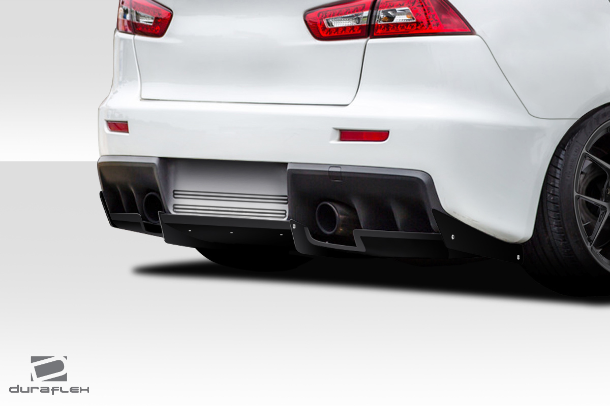 113560 2008-2015 Mitsubishi Lancer Evolution 10 VR-S Rear Diffuser, Signature Black - 1 Piece