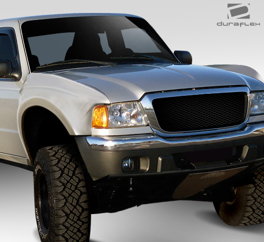 108880 5 in. 1998-2011 Ford Ranger Off Road Trophy Truck Front Fenders, Signature Black - 2 Piece