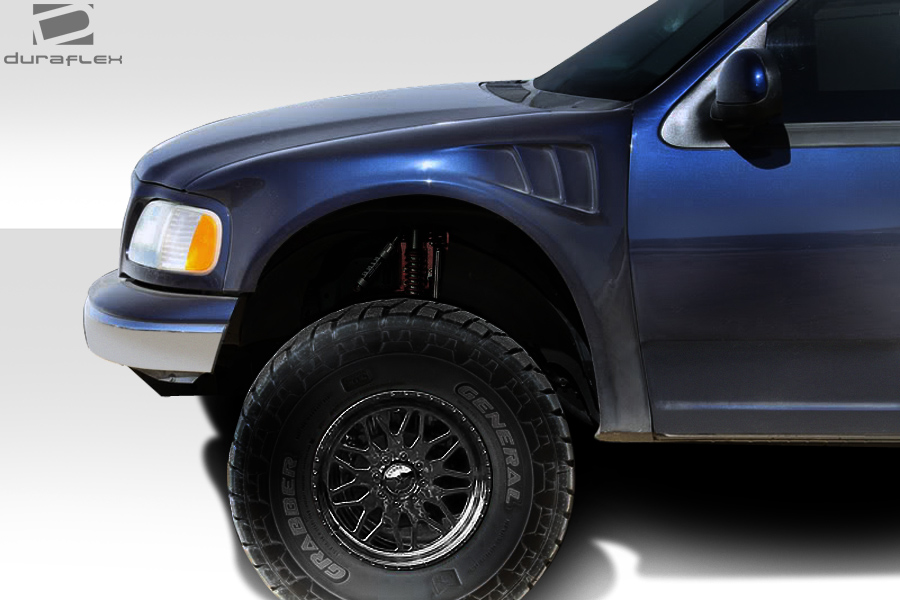 108881 4.5 in. 1997-2003 Ford F150 Expedition Off Road Bulge Front Fenders, Signature Black - 2 Piece