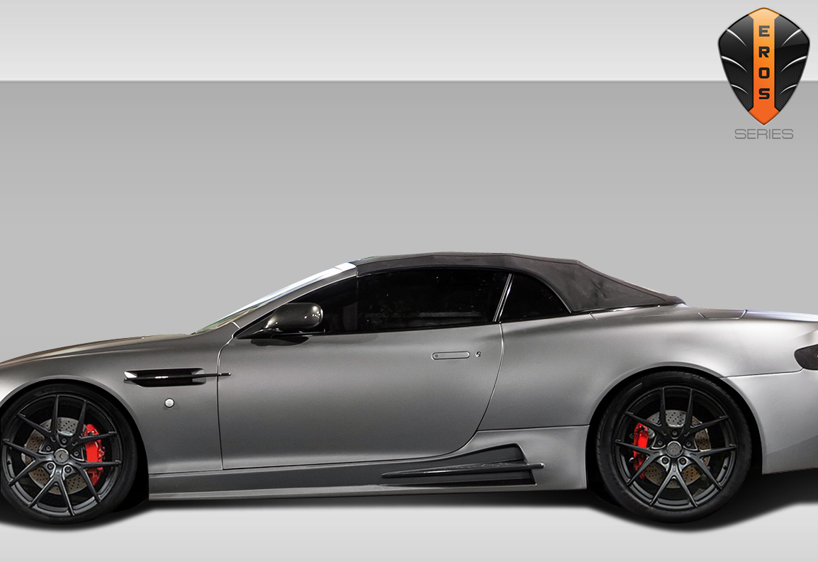 109641 2004-2012 Aston Martin DB9 DBS Eros Version 1 Side Skirt Rocker Panels, Signature Black - 2 Piece