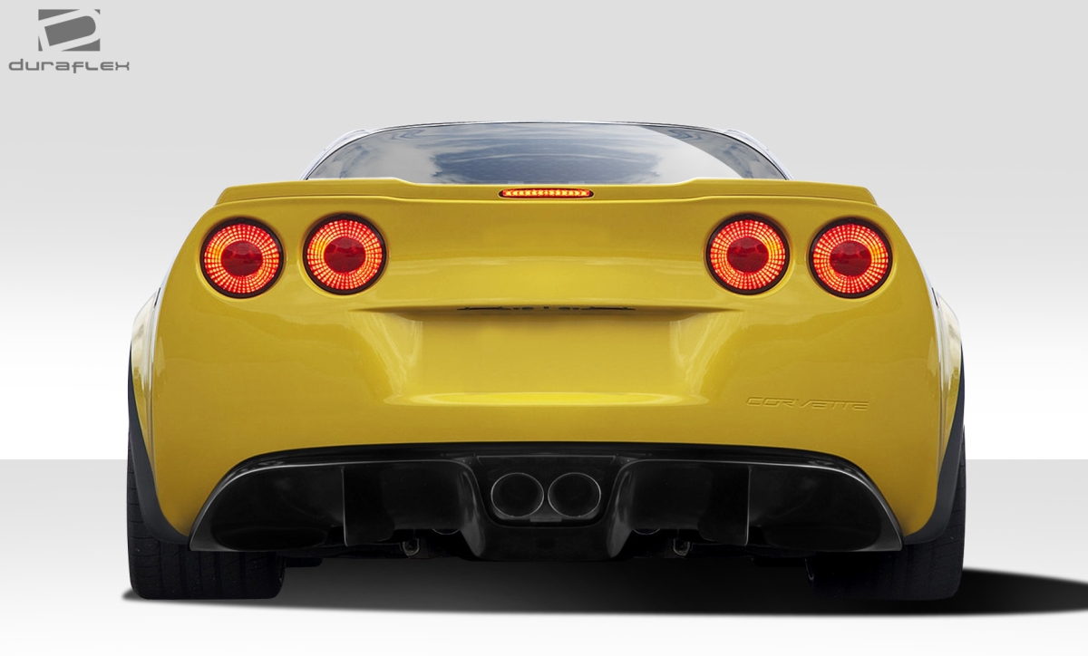 109789 2005-2013 Chevrolet Corvette C6 GT Racing Rear Diffuser, Signature Black - 5 Piece