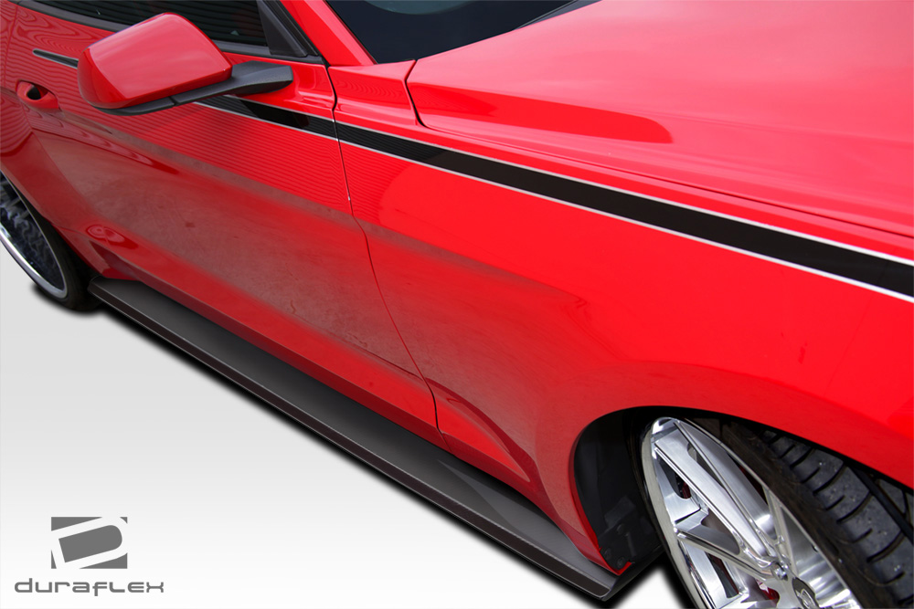 2015-2017 Ford Mustang GT Concept Side Skirt Splitters, Signature Black - 2 Piece
