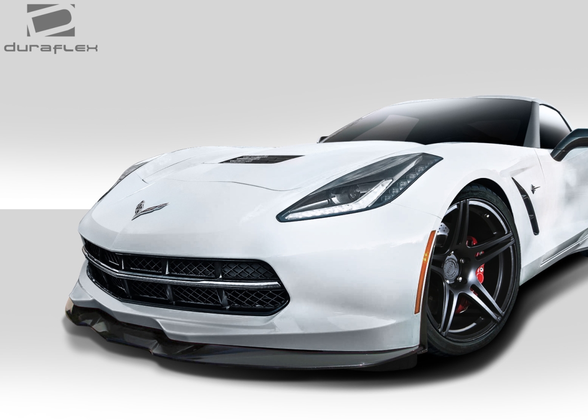112367 2014-2017 Chevrolet Corvette C7 Apex Front Splitter, Signature Black - 3 Piece