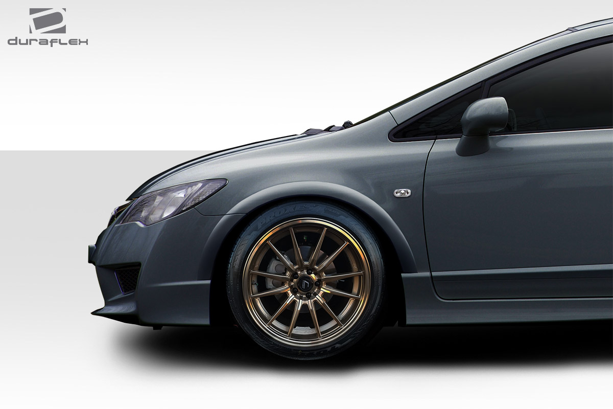 114282 4 Door Type M Front Fender Flares for 2006-2011 Honda Civic - 4 Piece