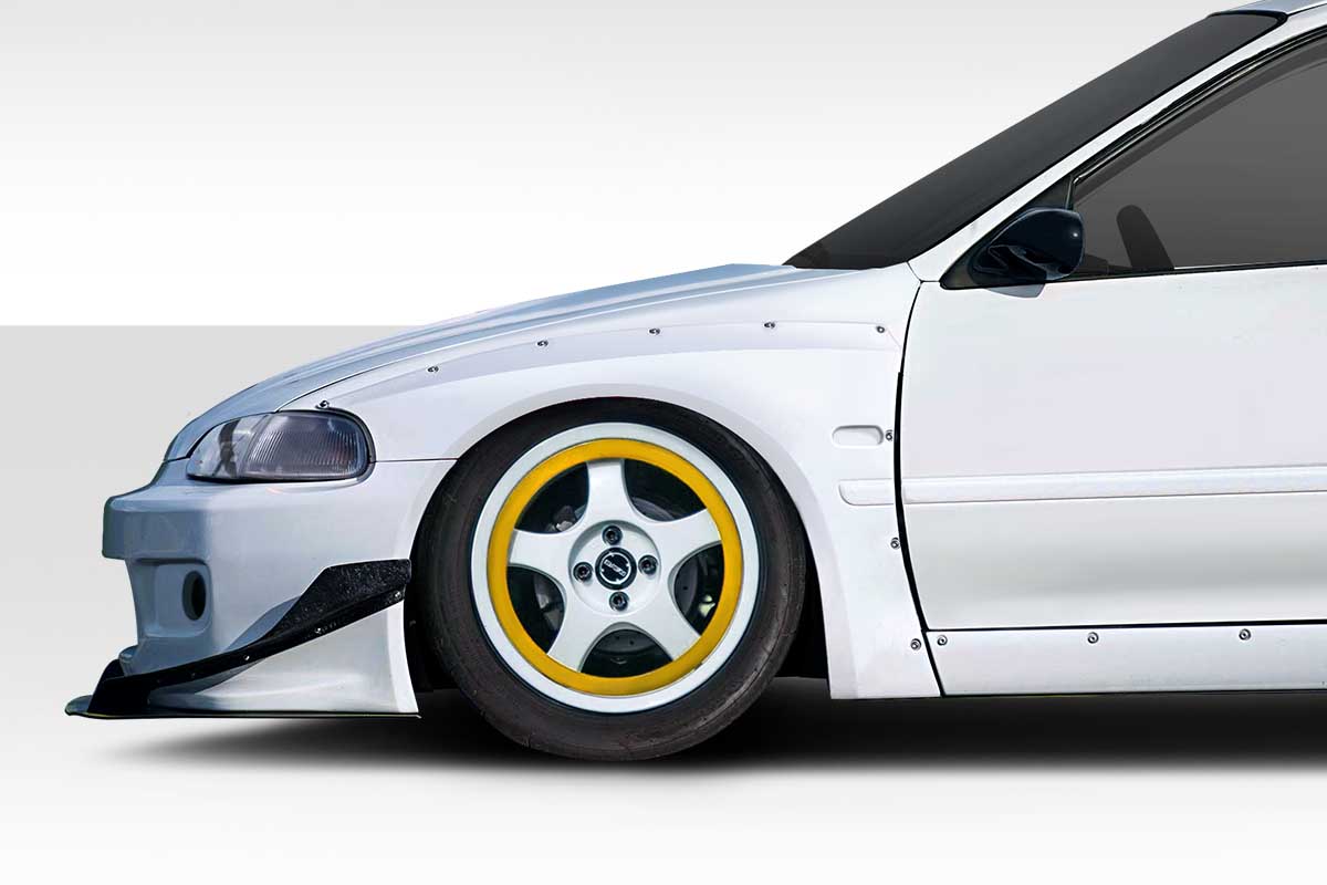 114884 TKO RBS Wide Body Front Fenders for 1992 - 1995 Honda Civic 2dr & HB - 2 Piece