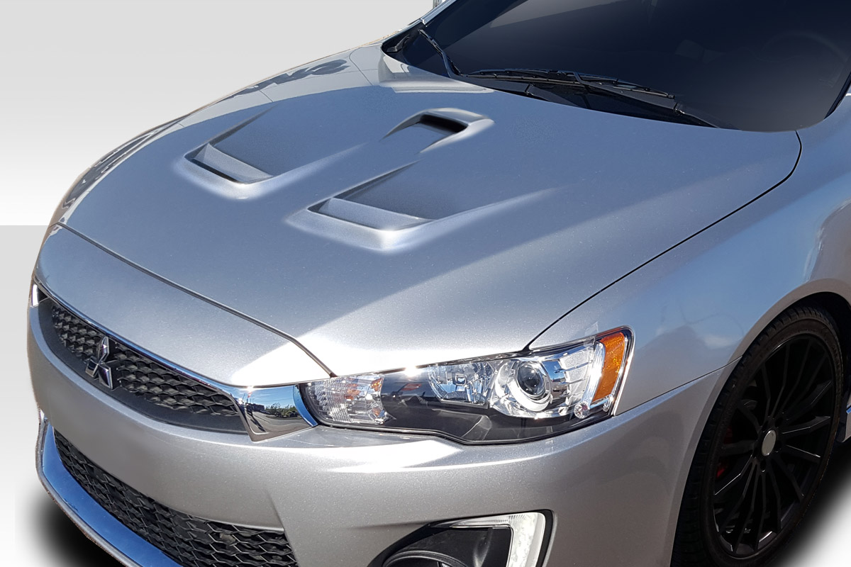 D Spec Fiberglass Hood for 2008-2017 Mitsubishi Lancer & Lancer Evolution 10