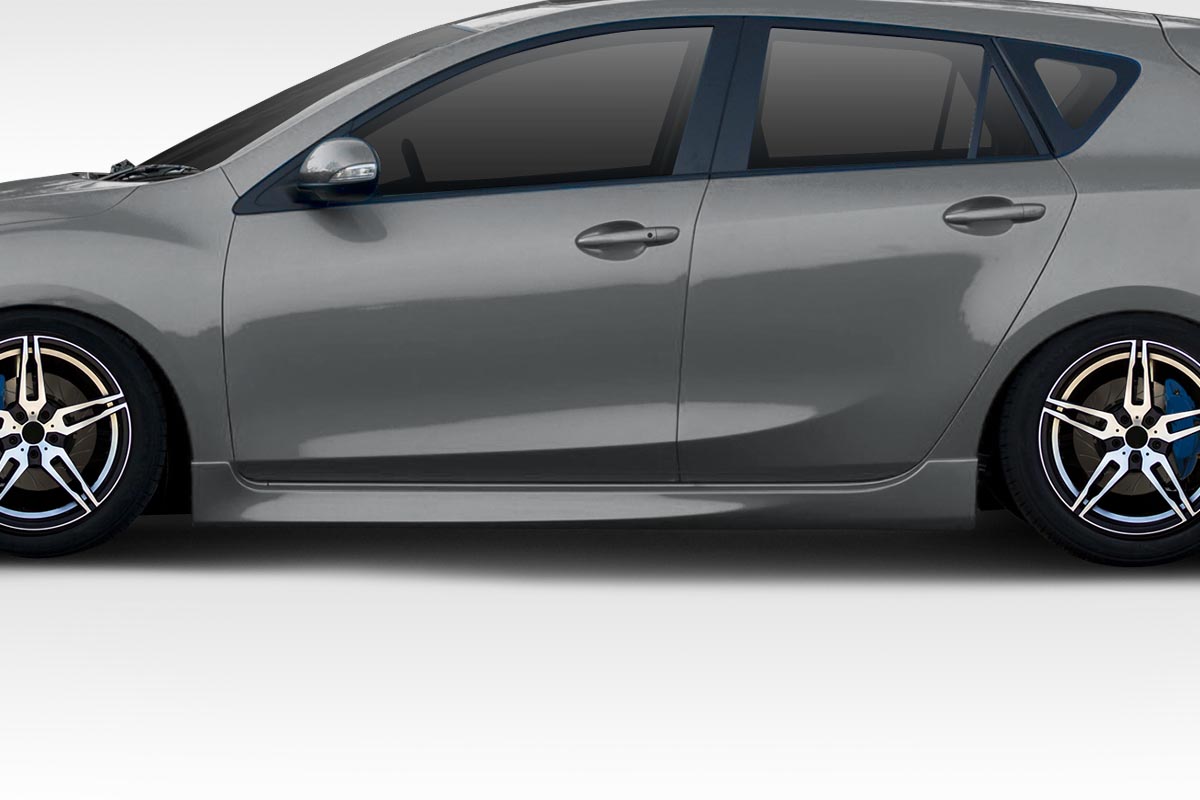 2 Piece OEM Look Side Skirts for 2010-2013 Mazda 3, Signature Black