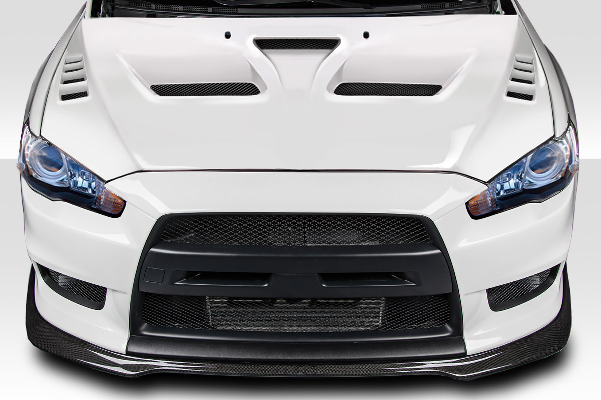 114018 Race Hood for 2008-2017 Mitsubishi Lancer & Lancer Evolution 10 Lancer, Signature Black