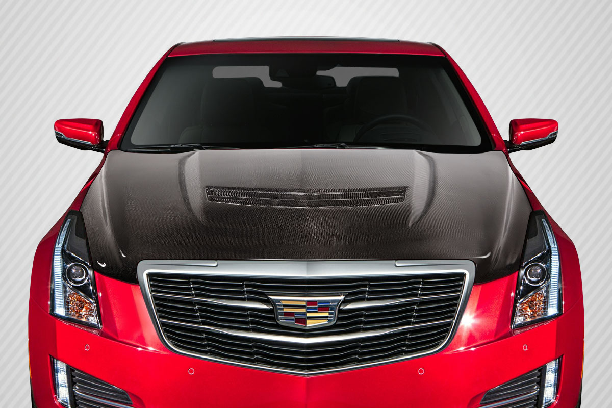 Picture of Carbon Creations 115376 V Look Hood for 2013-2019 Cadillac ATS