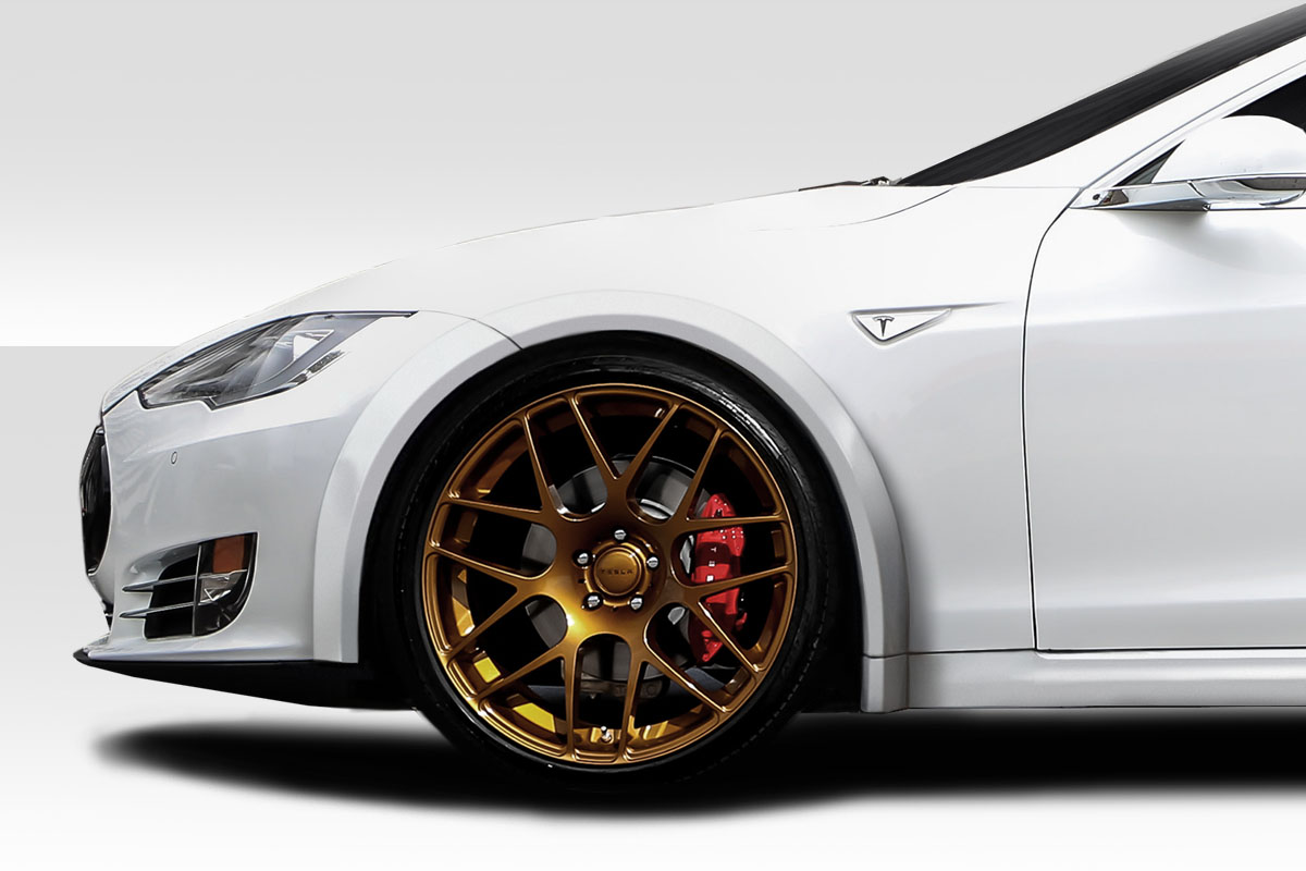 115967 RVS Style Front Fender Flares for 2012-2020 Tesla Model S, 4 Piece