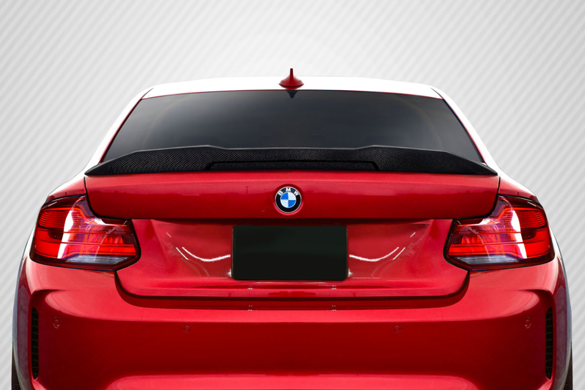 Picture of Duraflex 115608 Versus Rear Wing Spoiler for 2014-2021 BMW 2 Series F22 F87&#44; Black