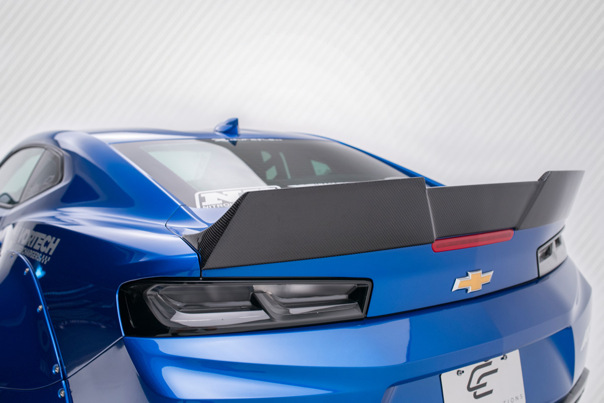 Picture of Carbon Creations 113178 2016-2017 Chevrolet Camaro Dritech Grid Rear Wing Spoiler
