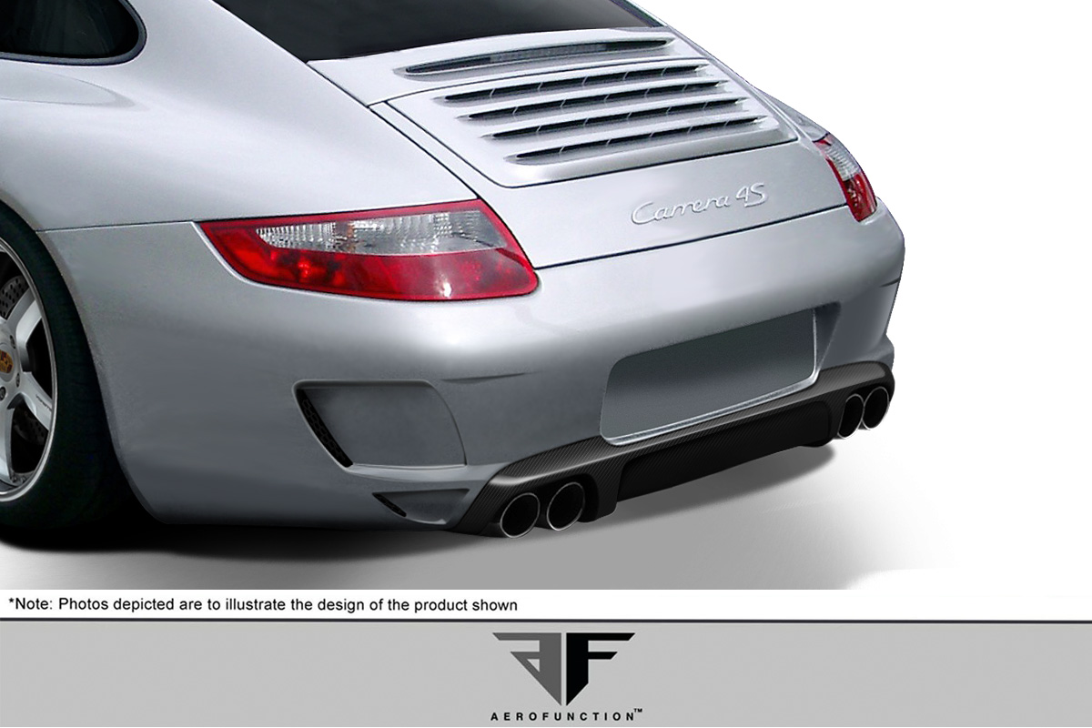 2005-2008 Porsche 997 Carrera Carbon AF-1 Rear Diffuser - Signature Black - 1 Piece