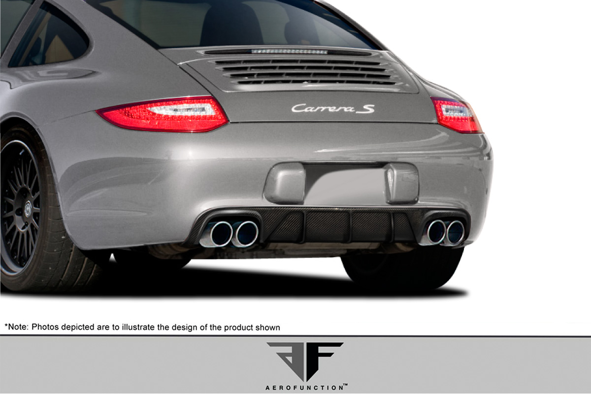 2009-2011 Porsche Targa 4S Cabriolet Carbon AF-2 Rear Diffuser - Signature Black - 1 Piece