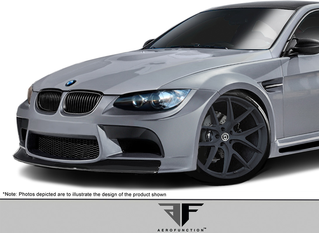 2007-2013 BMW M3 E92 2DR Coupe AF-5 Wide Body Front Lip Spoiler - Signature Black - 1 Piece