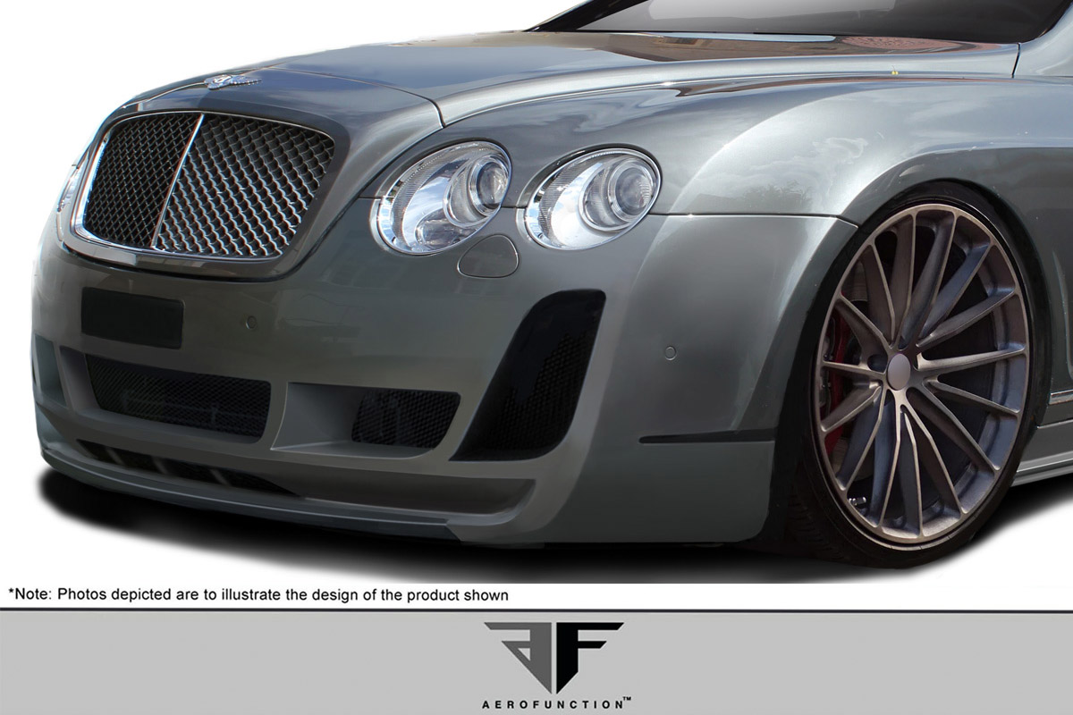 Picture of Aero Function 113187 2003-2010 Bentley Continental GT GTC AF-2 Front Bumper Cover, Signature Black - 1 Piece